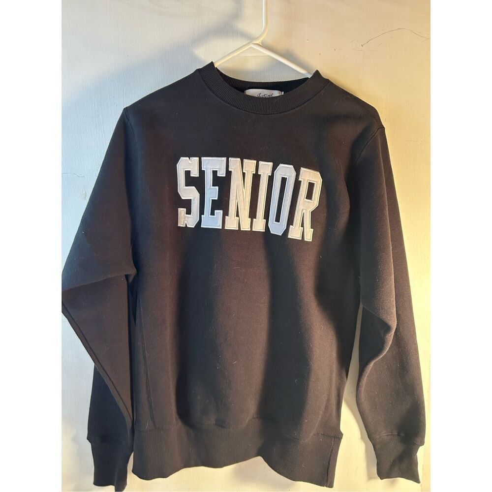 Jostens "Senior" sweatshirt black small s‎ rn#117579